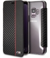 BMW M Carbon Book Case - Samsung Galaxy S9 - Zwart/Rood