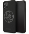 Guess Silicone 4G Circle Back Case iPhone 11 Pro Max (6.5") Zwart