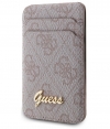 Guess 4G PU Leather Pasjes houder voor Apple MagSafe - Roze
