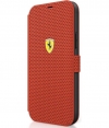 Ferrari Perforated Book Case - Apple iPhone 12 Mini (5.4") - Rood