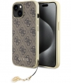 Guess 4G Charms Back Case voor Apple iPhone 15 (6.1") - Bruin