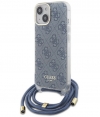 Guess 4G Printed Crossbody Case - Apple iPhone 15 (6.1") - Blauw