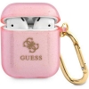 Guess 4G TPU Glitter Case voor Apple Airpods 1 & 2 - Roze